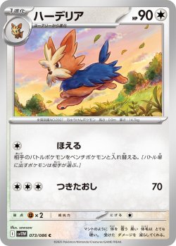 画像1: 【ミラー仕様(モンスターボール)】ハーデリア[PKM_sv11W_073/086_C]※商品説明必読※