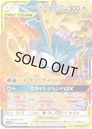 ファイヤー＆サンダー＆フリーザーGX SA SR スペシャルアート　ポケカ 状態B〕ファイヤー＆サンダー＆フリーザーGX(SA)【SR】{060/054}